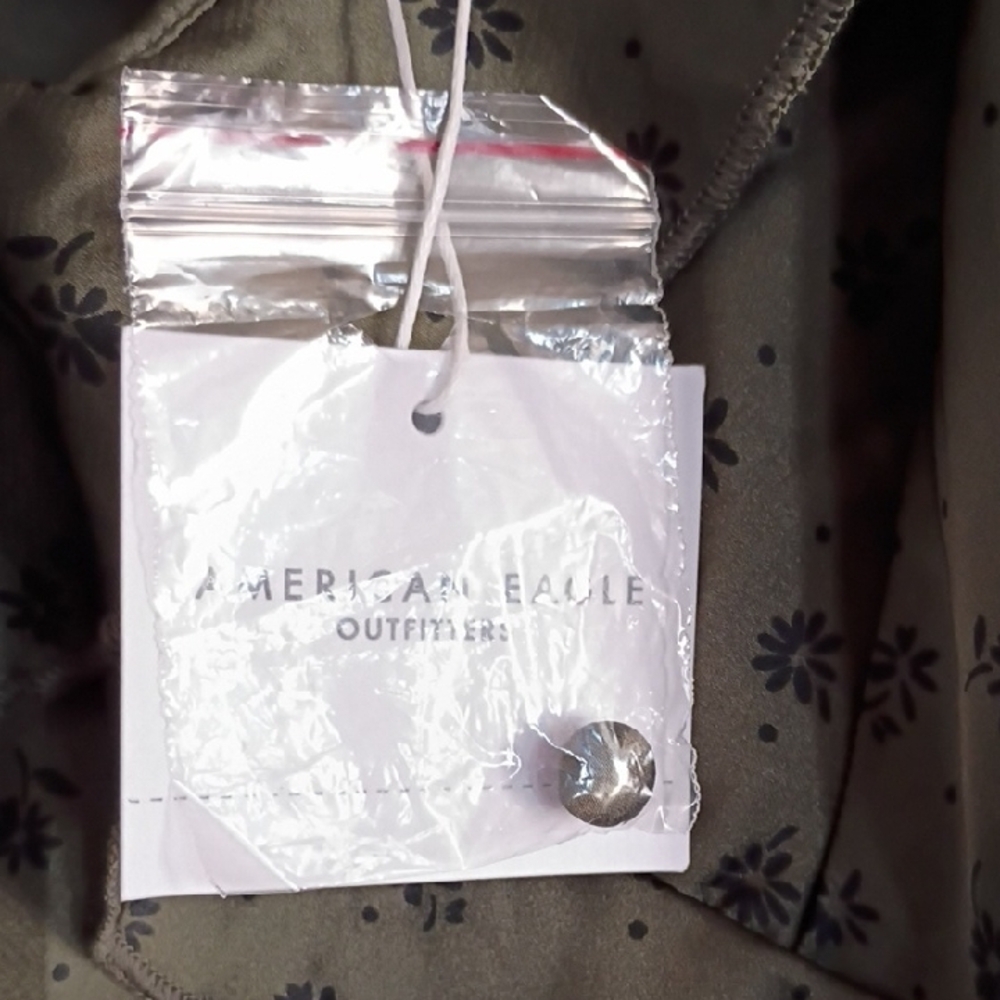 American Eagle Outfitters Olive Floral Dress - Picture 4 of 8